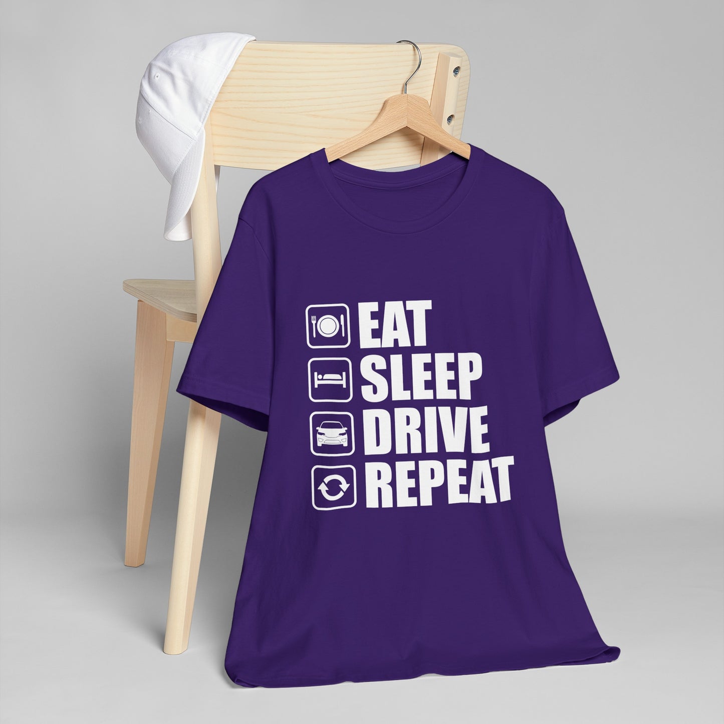 East/Sleep/Drive/Repeat Unisex Jersey Short Sleeve Tee