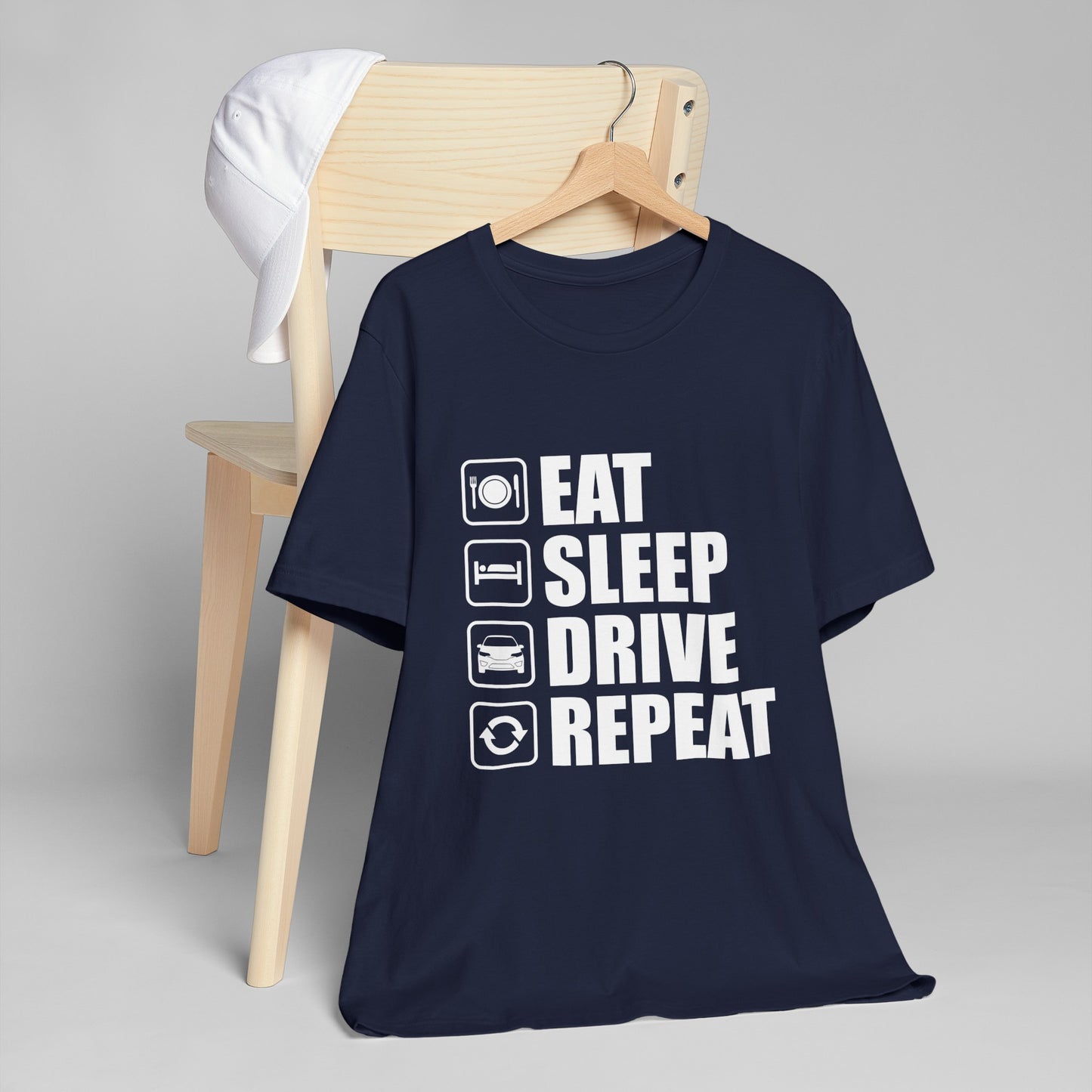 East/Sleep/Drive/Repeat Unisex Jersey Short Sleeve Tee
