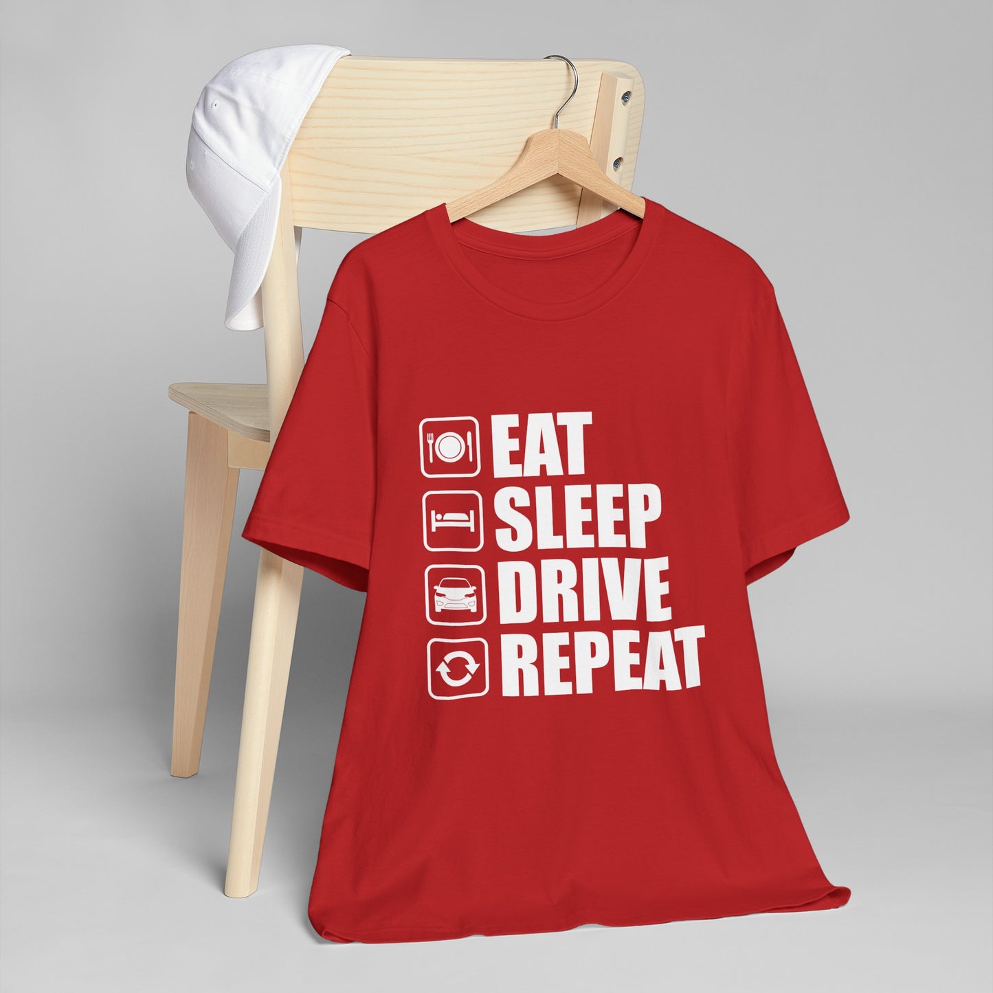 East/Sleep/Drive/Repeat Unisex Jersey Short Sleeve Tee