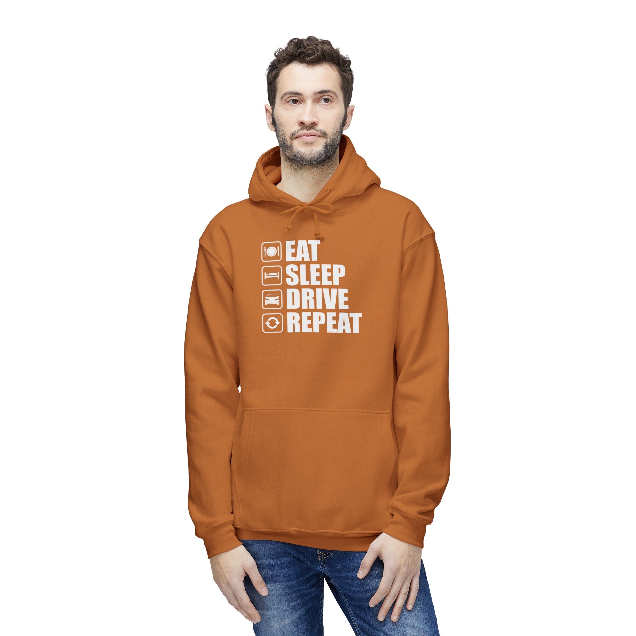 East/Sleep/Drive/Repeat Unisex Hooded Sweatshirt