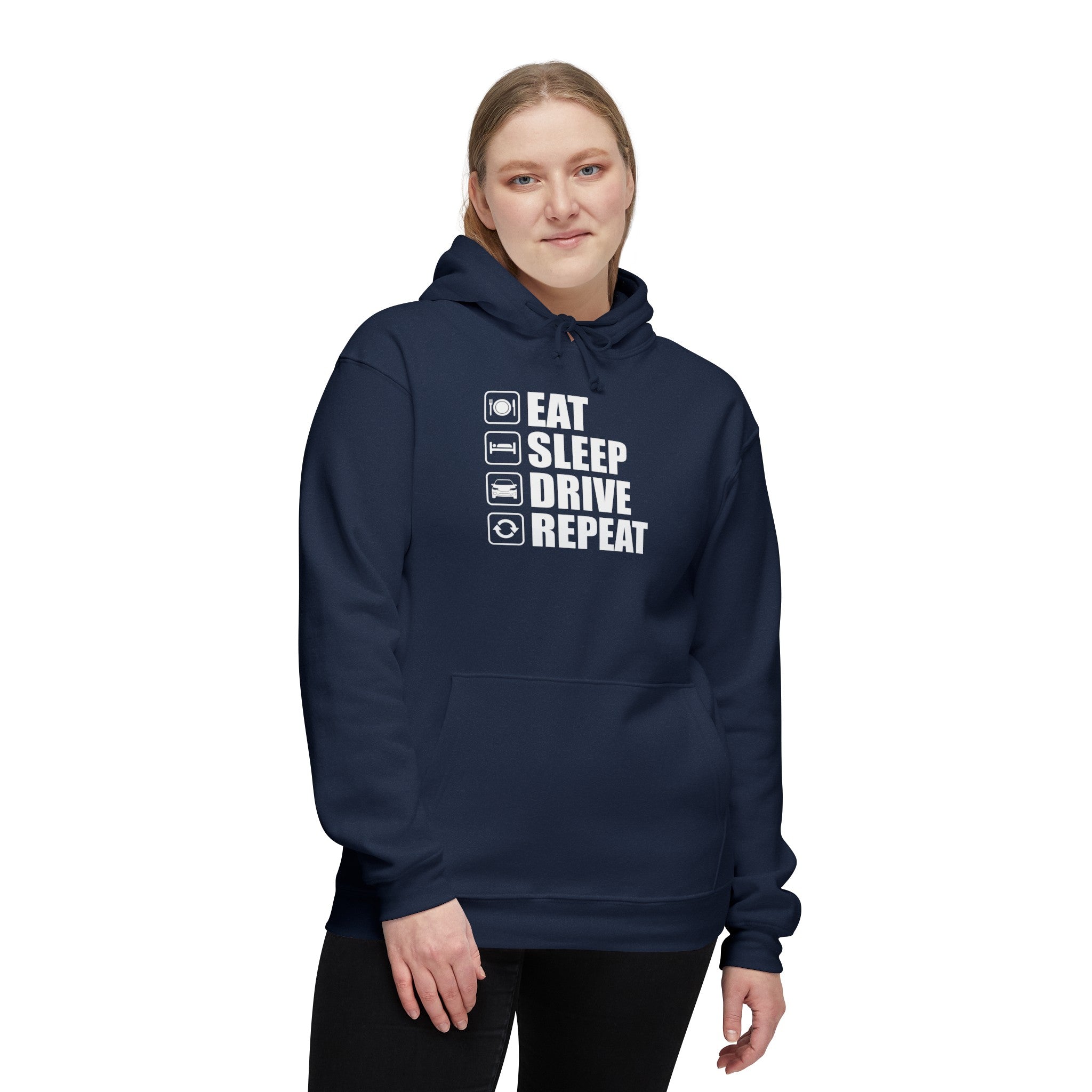 East/Sleep/Drive/Repeat Unisex Hooded Sweatshirt