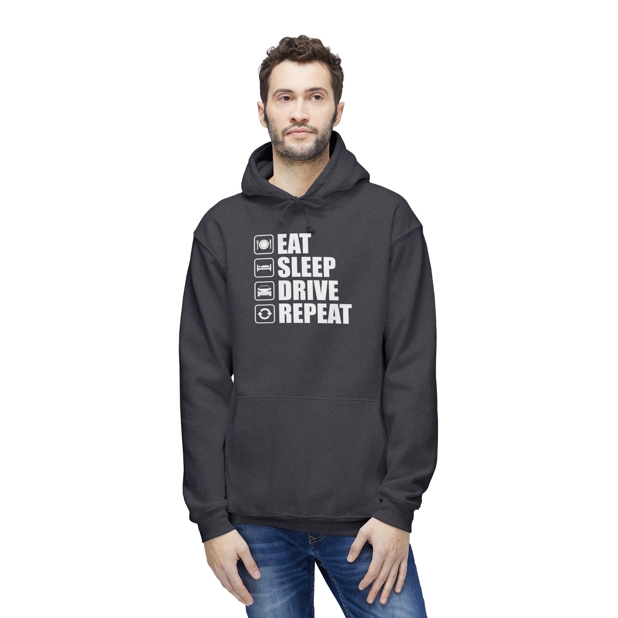 East/Sleep/Drive/Repeat Unisex Hooded Sweatshirt