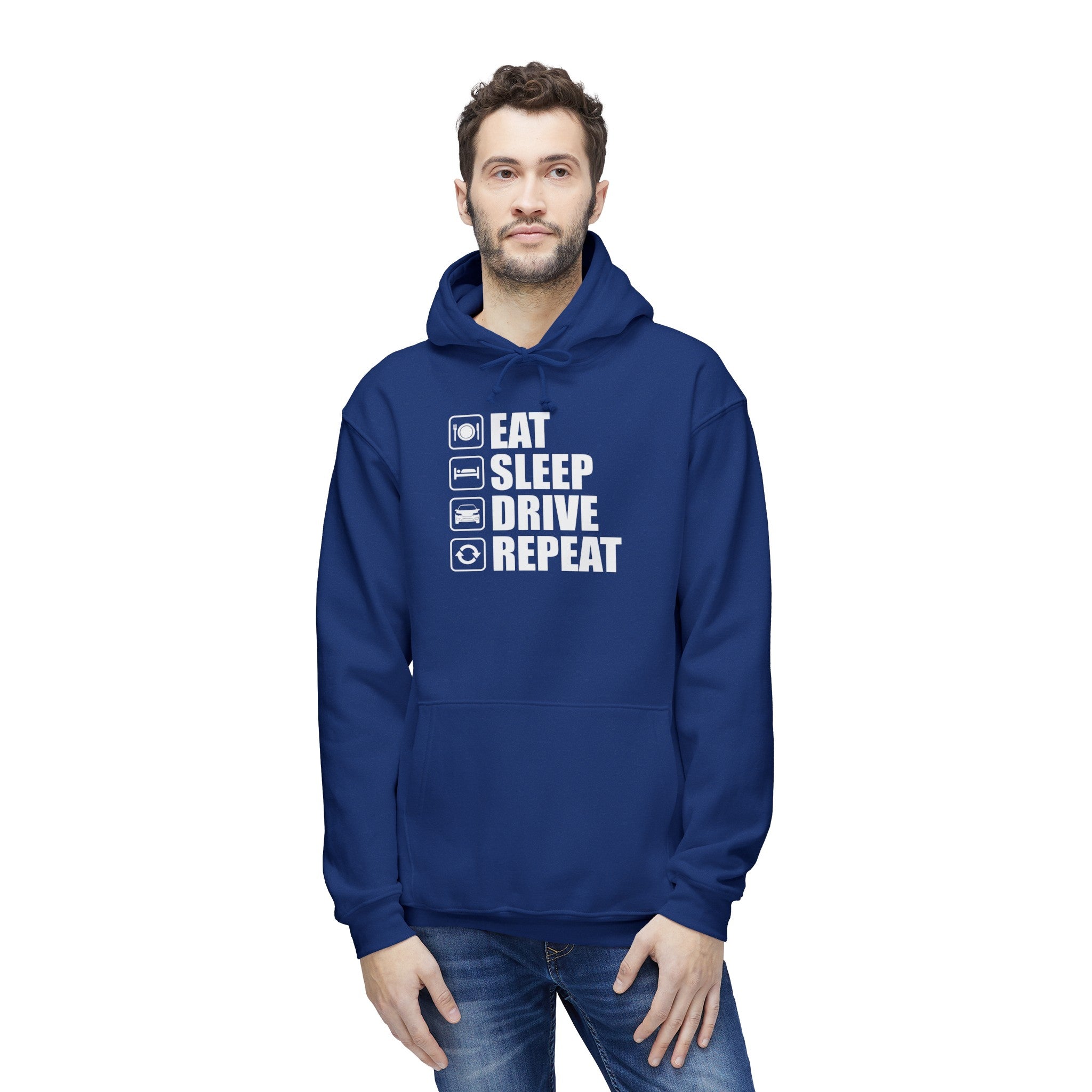 East/Sleep/Drive/Repeat Unisex Hooded Sweatshirt