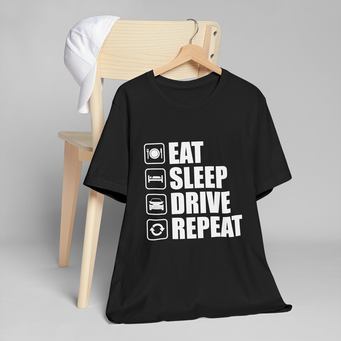 East/Sleep/Drive/Repeat Unisex Jersey Short Sleeve Tee