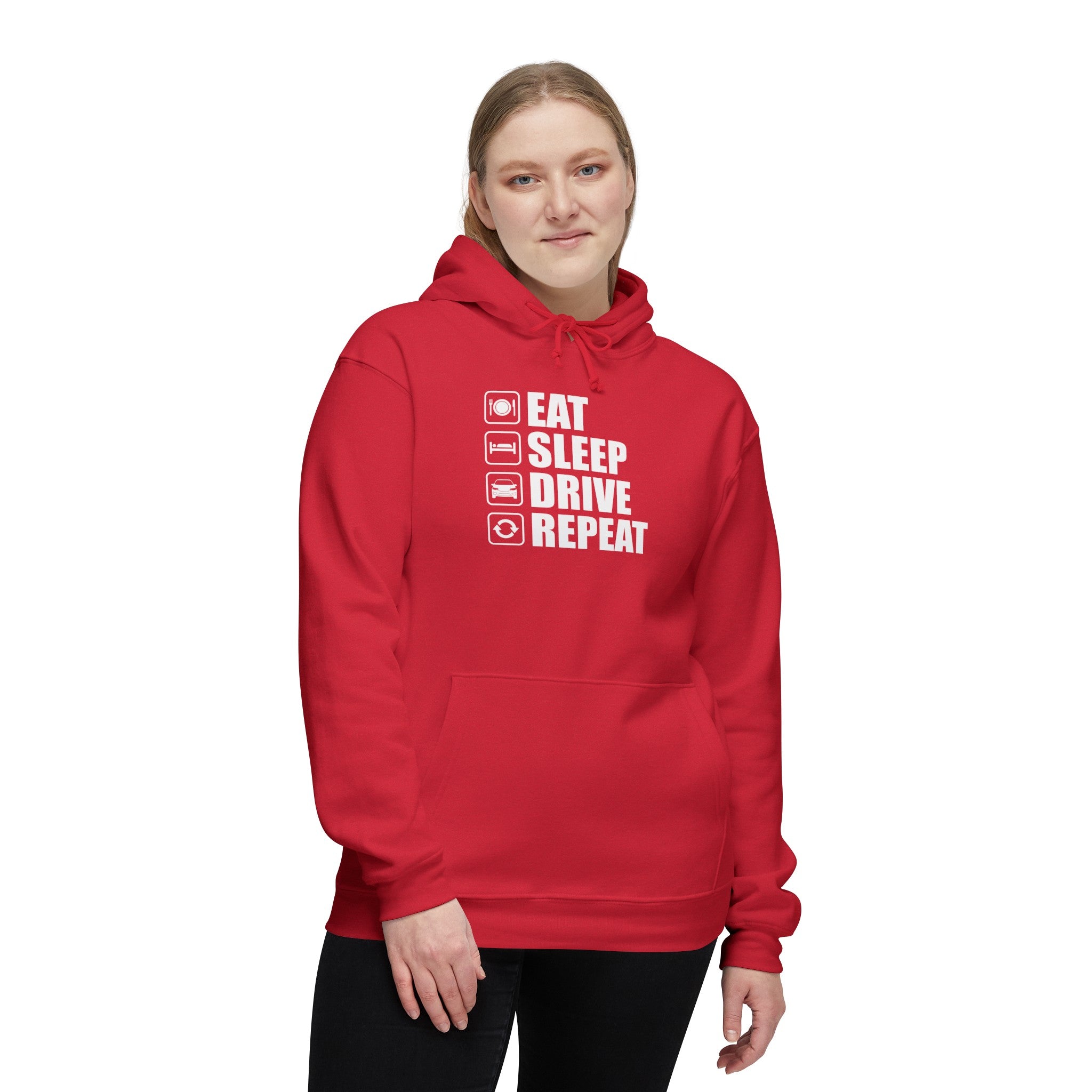 East/Sleep/Drive/Repeat Unisex Hooded Sweatshirt